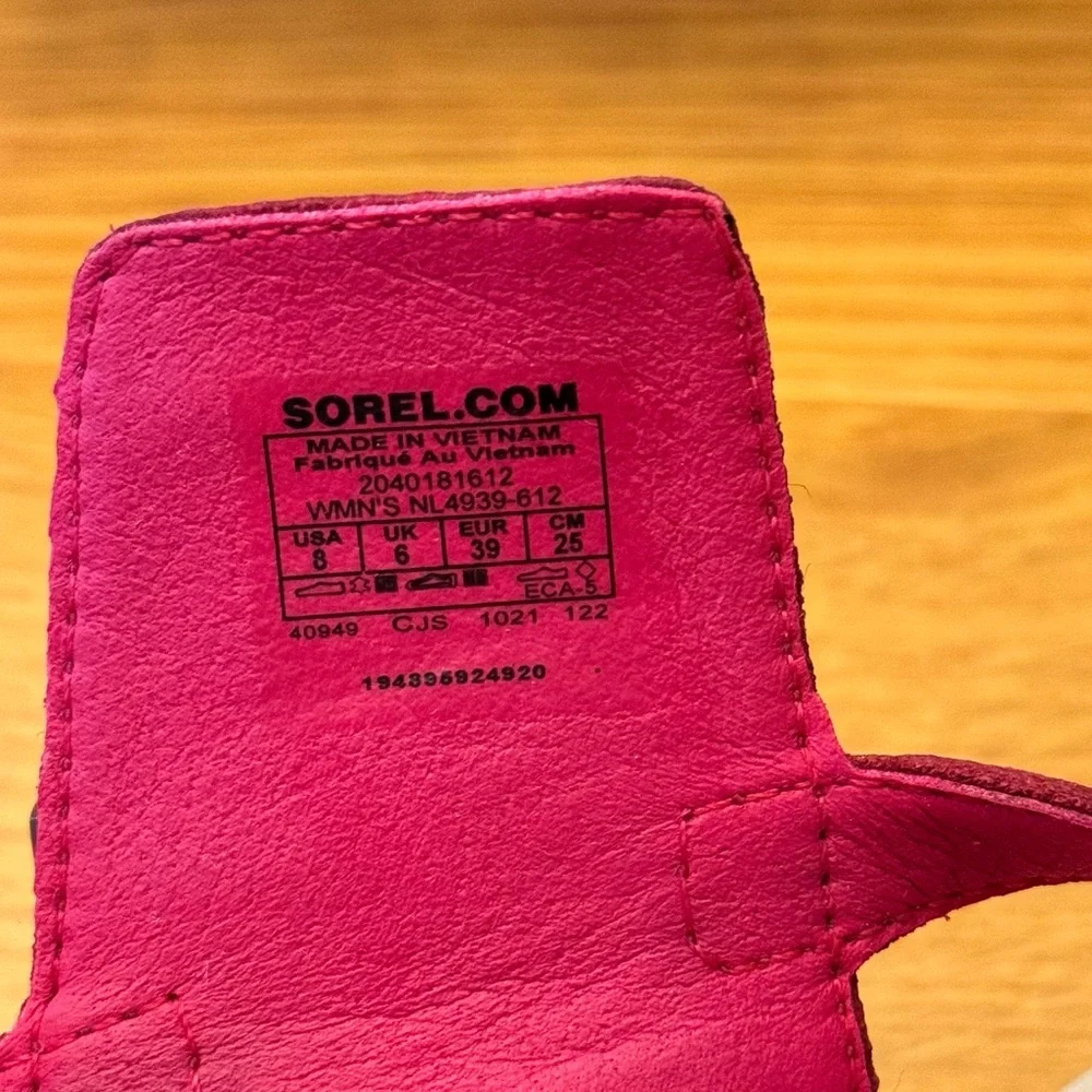 SOREL WOMEN’S SANDALS‎ SIZE 8 PINK SLING RUBBER LEATHER OUTDOOR SPORTY ACTIVE - Picture 7 of 8